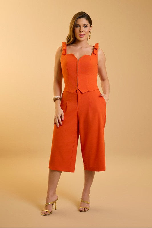 Conjunto De Bermuda Wide E Semi Cropped