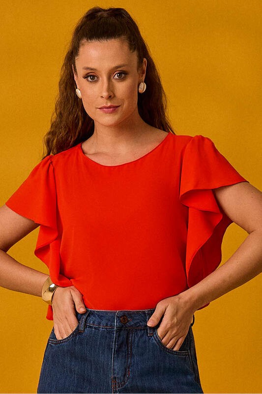 Blusa Com Manga Cascata