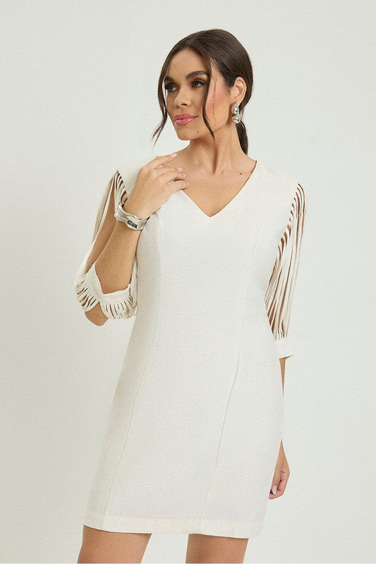 Vestido  Com Manga Diferenciada