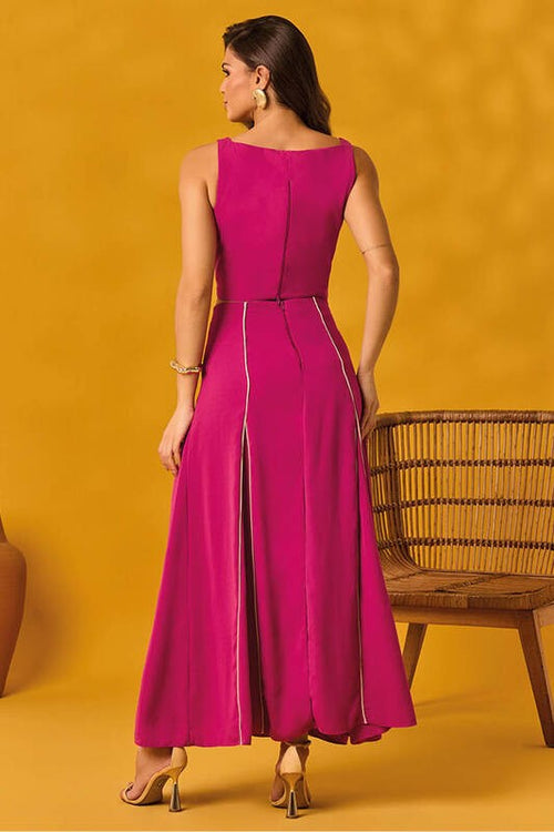 Carregar imagem 1 na visualização da galeria. Conjunto Blusa Com Vies Aplicados E Saia Cropped