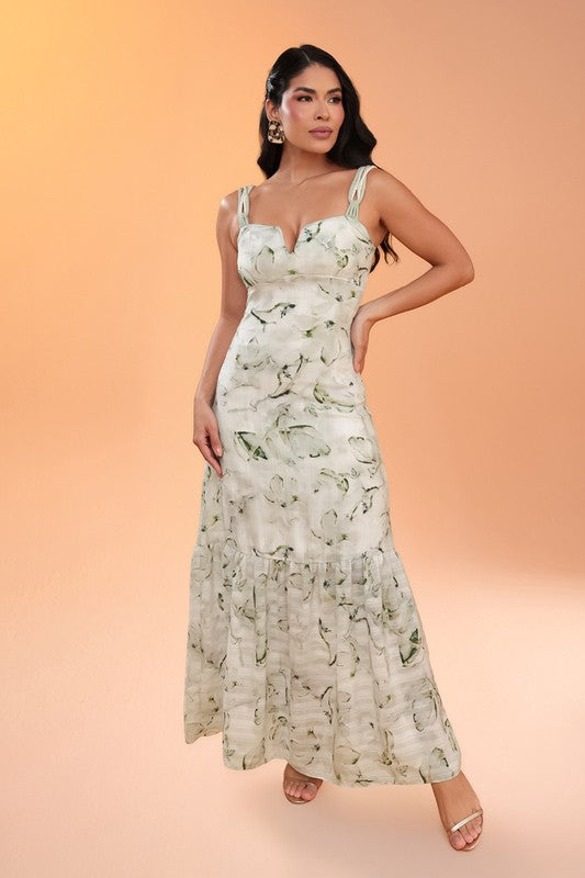 Vestido Longo Com Alcas Diferenciadas