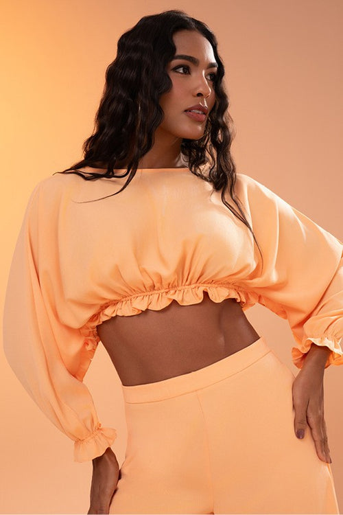 Carregar imagem 1 na visualização da galeria. Conjunto De Blusa E Calca Com Detalhes De Babados