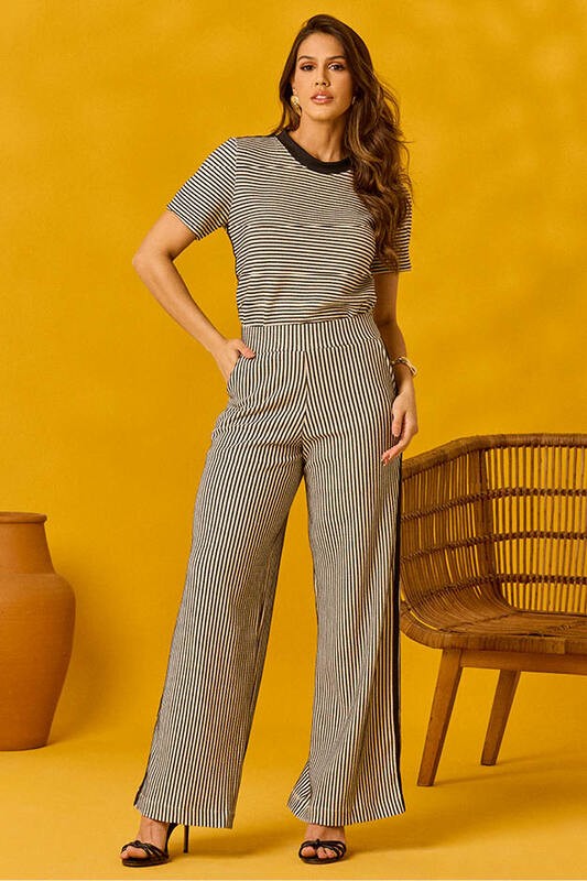 Conjunto Blusa Com Calca Blusa E Calca Em Malha