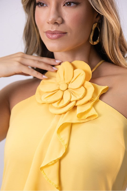 Vestido Curto Com Babados
