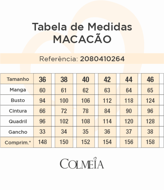 Macacao Longo Com Apliques