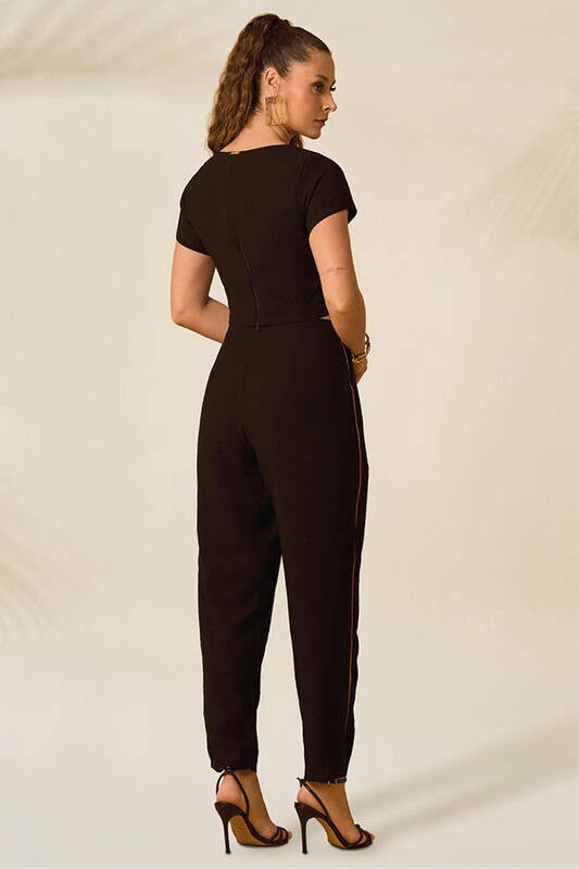Conjunto Blusa Bicolor Com  Calca