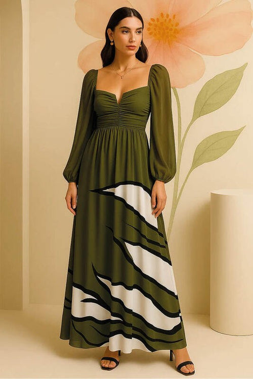 Carregar imagem 1 na visualização da galeria. Vestido Longo Com Mangas E Busto Drapeado