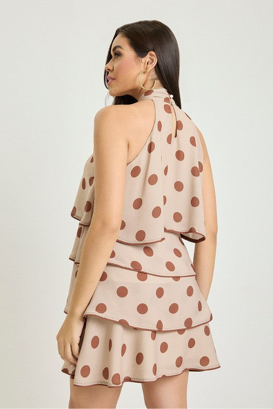 Vestido Plano Curto Em Camadas