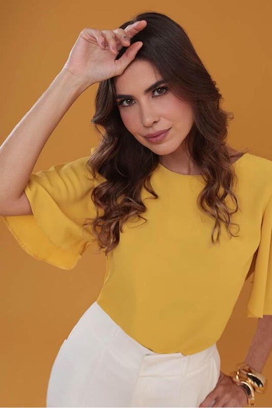 Blusa Ampla Com Manga Franzida