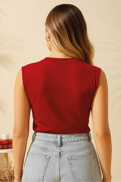 Carregar imagem 1 na visualização da galeria. Blusa Regata Com Decote Quadrado
