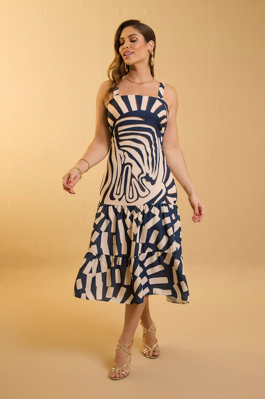 Vestido Midi Geometrico