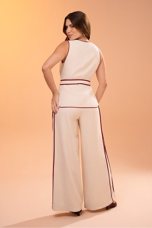 Carregar imagem 1 na visualização da galeria. Conjunto Blusa Alongada E Calca Com Detalhes