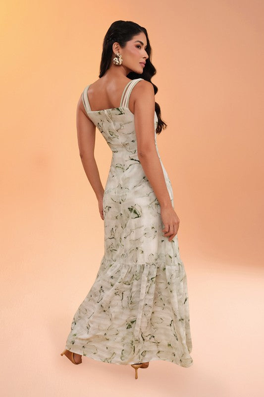 Vestido Longo Com Alcas Diferenciadas