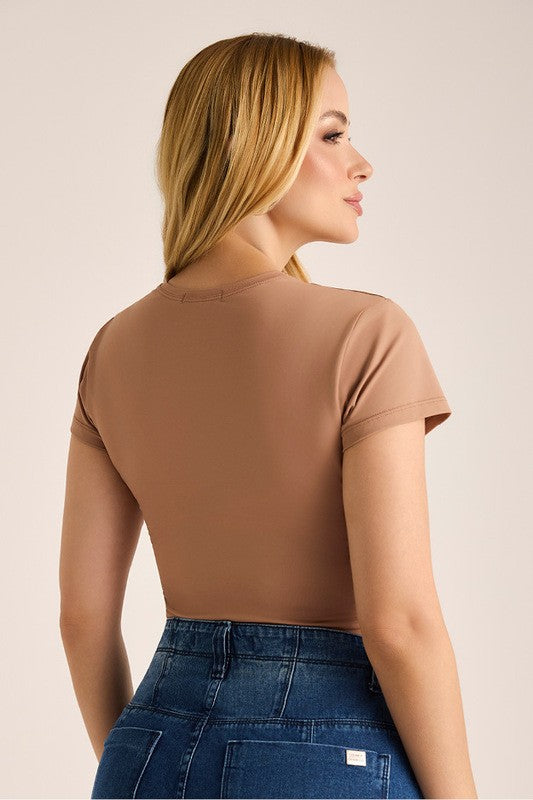 Blusa Baby Look Com Dobrao