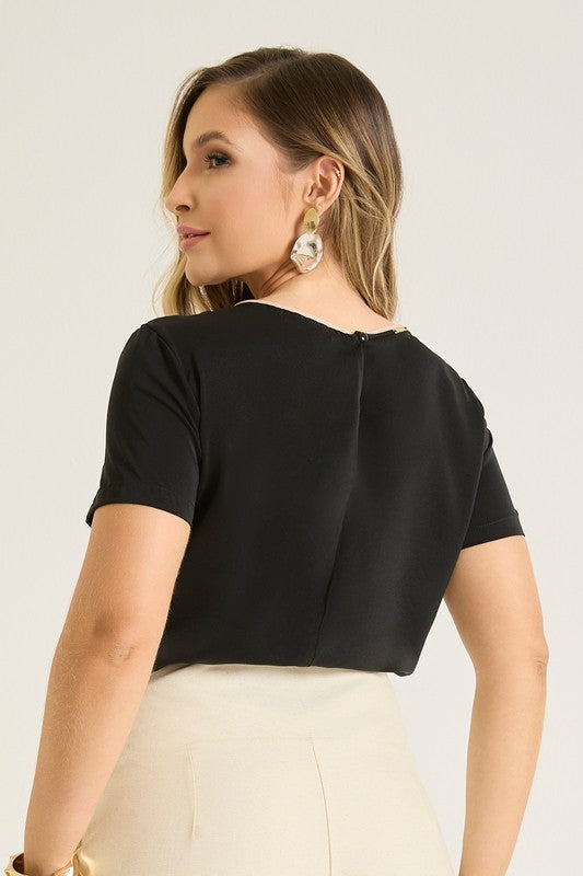 Blusa Baby Look Com Vivos