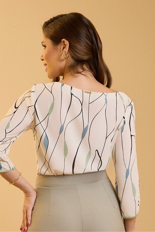 Blusa De Manga Com Detalhes De Vies