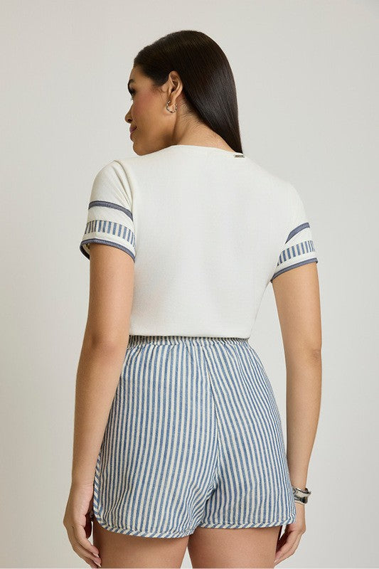 Conjunto Tshirt E Short Listrado