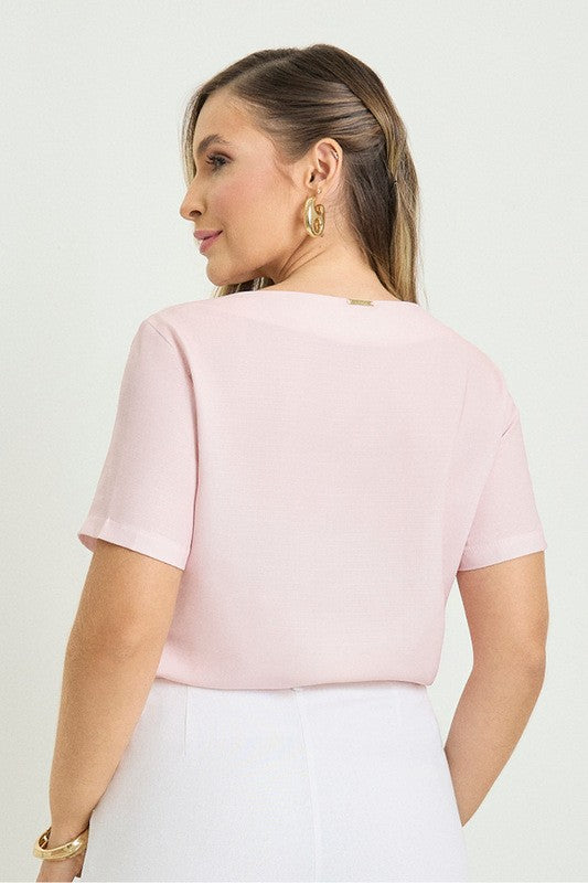Blusa Baby Look Com  Perolas E Arte Sacra