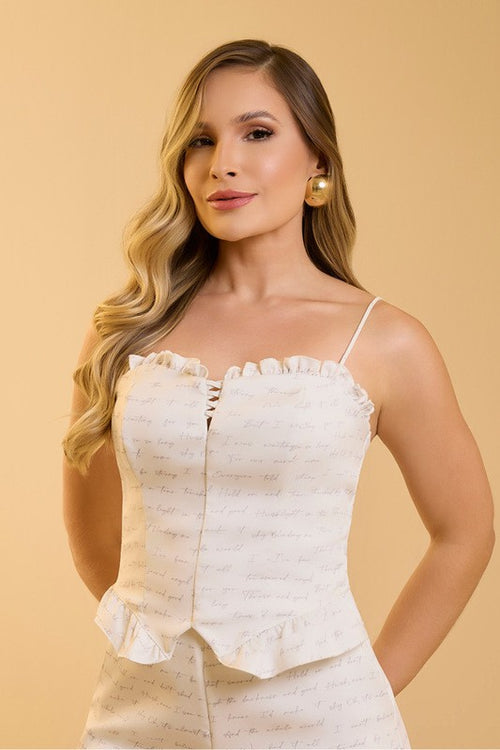 Carregar imagem 1 na visualização da galeria. Blusa Corselet Com Babado E Alca Delicada