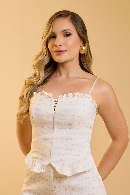 Blusa Corselet Com Babado E Alca Delicada
