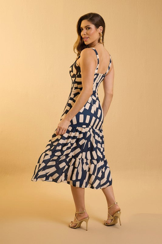 Vestido Midi Geometrico