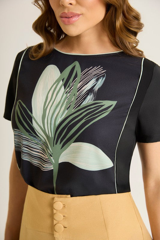 Blusa Baby Look Com Vivos