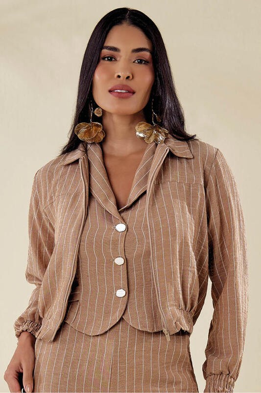Outwear Bomber Com Elastico Na Barra
