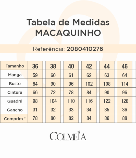 Macacao Manga Longa