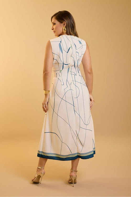 Carregar imagem 1 na visualização da galeria. Vestido Midi Com Pregas