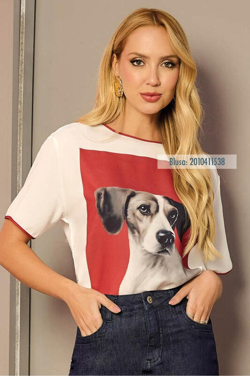 Carregar imagem 1 na visualização da galeria. Blusa Baby Look Com Vieses Contrastantes