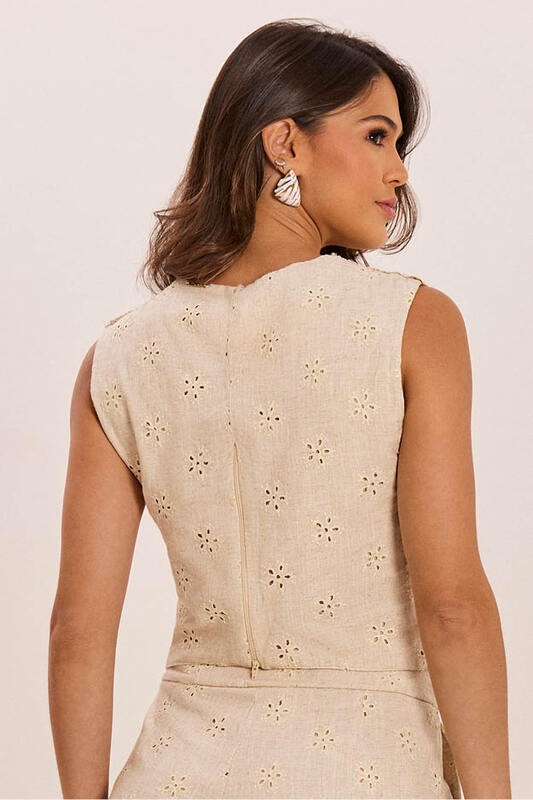 Blusa Aplicacao De Bico