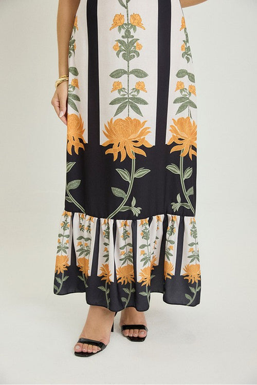 Carregar imagem 1 na visualização da galeria. Vestido Plano Longo Com Decote Canoa