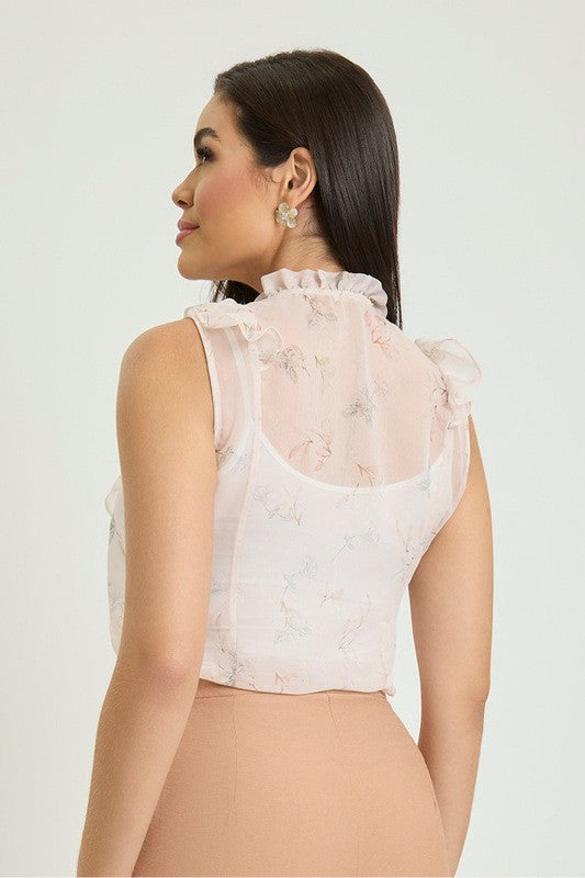 Blusa Com Babados E Nervuras