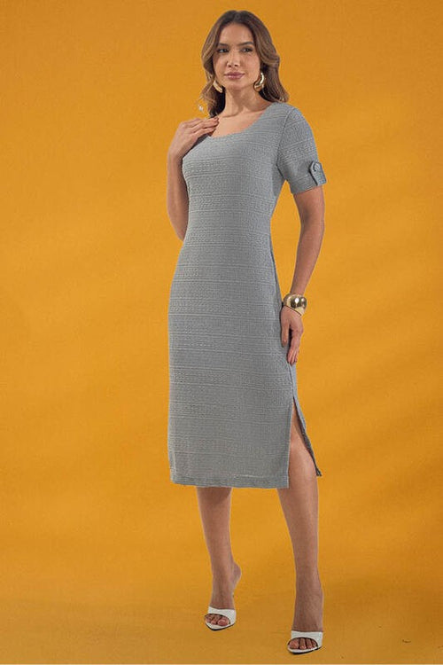 Carregar imagem 1 na visualização da galeria. Vestido Midi Manga E Fenda Lateral