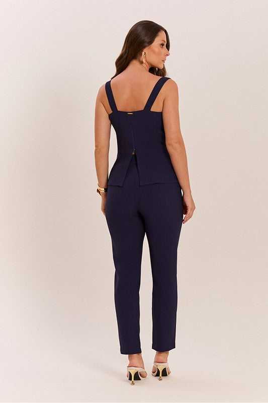 Conjunto Blusa Com Vazados Laterias E Calca