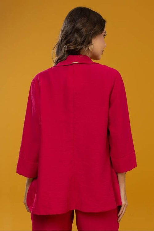 Carregar imagem 1 na visualização da galeria. Outwear Blazer Com Babado E Manga 3/4