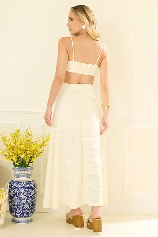 Conjunto Saia Longa E Top Trabalhado