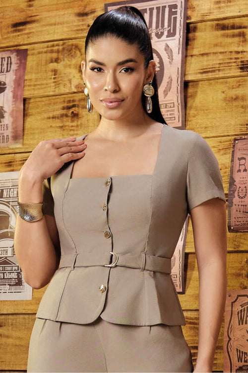 Carregar imagem 1 na visualização da galeria. Blusa Alongada Com Cinto