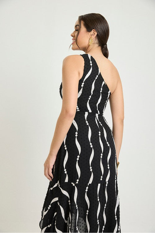 Carregar imagem 1 na visualização da galeria. Vestido Plano Longo Ombro So Com Babados