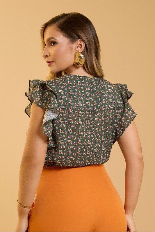 Blusa Regata Com Babados