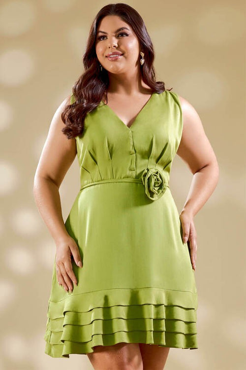 Carregar imagem 1 na visualização da galeria. Vestido  Curto Com Decote Profundo