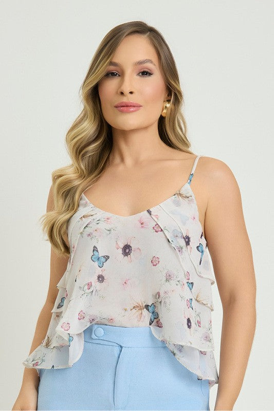 Blusa Regata Com Babados