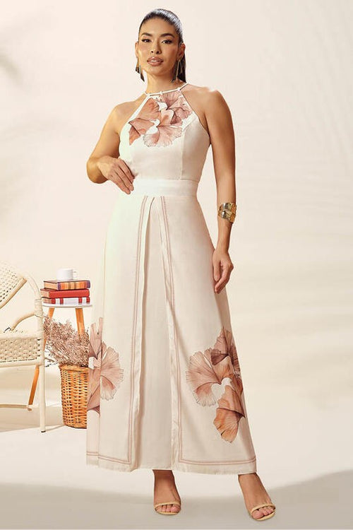 Carregar imagem 1 na visualização da galeria. Conjunto Blusa Cropped E Saia Longa Max Folha