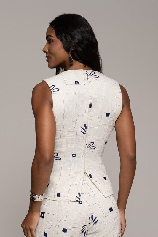 Blusa  Falso Colete Com Lapela