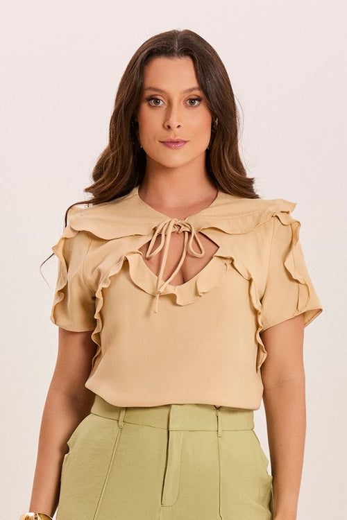 Carregar imagem 1 na visualização da galeria. Blusa Baby Com Babados Jabour