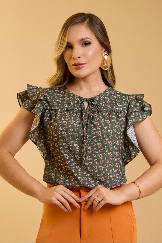 Blusa Regata Com Babados