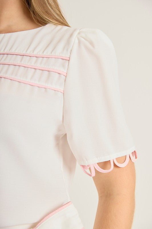 Conjunto De Blusa E Short Com Detalhes De Vieses